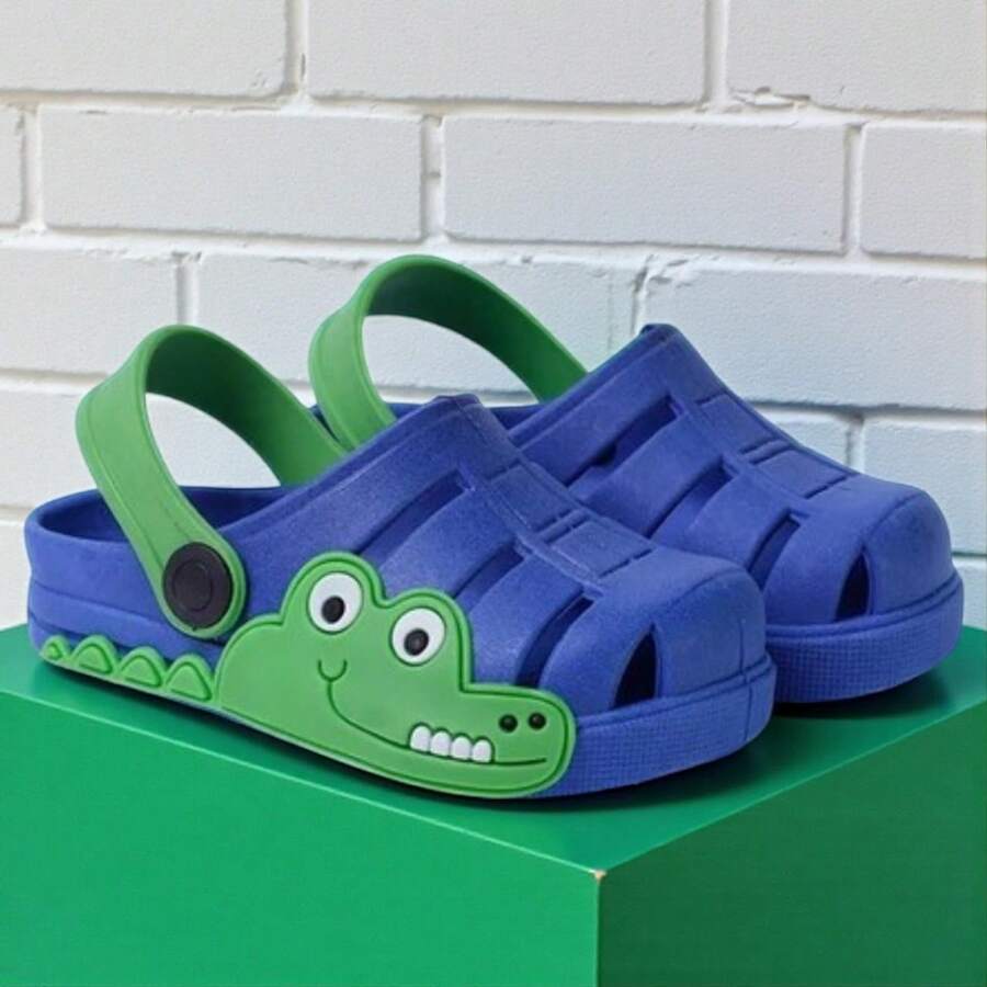 Sandalia Infantil para meninos Jacare babuche - Azul Royal - Visão 1