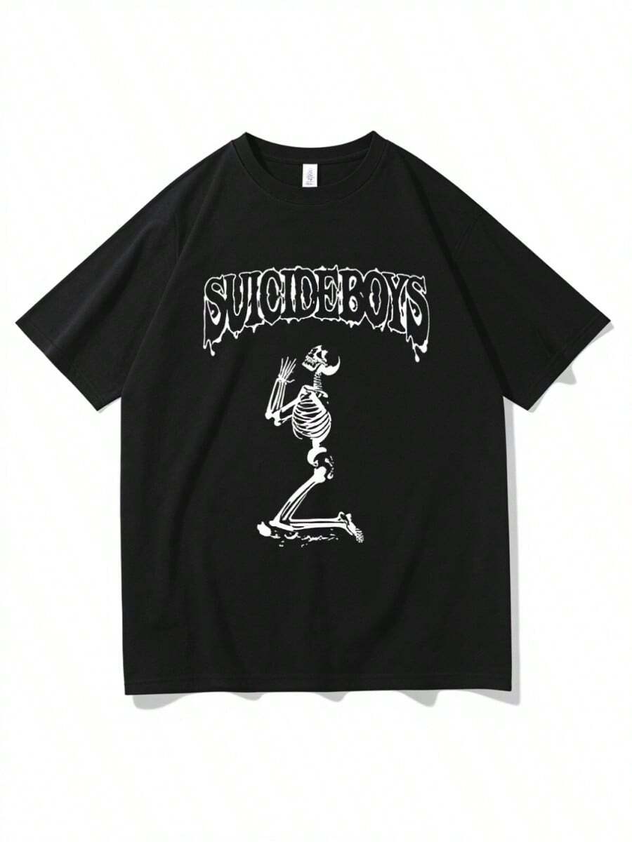Fashion Suicideboyss G59 Shirt Suicideboy Tour Shirt Suicideboyss Merch American Hip-Hop Round Neck Casual T-Shirt Harajuku - 黑色 - 查看 1