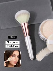 1pc Soft Fiber Multi-Purpose Makeup Brush - Powder Brush, Blush Brush, Contour Brush, Setting Brush, Evenly Picks Up Powder Without Fallout, Ideal For Beginners & Professionals - White - View 9