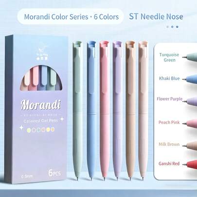 6 Colored Ballpoint Pens With A 0.5mm Marker Pen Are Suitable For Students To Doodle, Draw, Study, Write, And Use In Offices And Schools