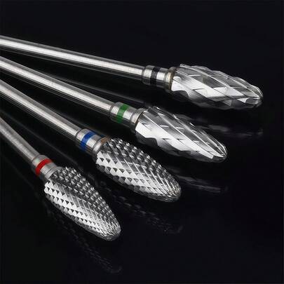 1PC Or 4PCS Hard Alloy Nail File Heads, 3/32-Inch Professional Nail File Heads, Suitable For Nail Filing And Gel Removal, Ideal For Home Salons, Parties With Friends, And Professional Nail Technicians.