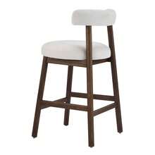 MERAX 26.77" Seat Height, Modern Rubber Wood & Fabric Counter Stool - Black/Beige, 300lb Capacity, Easy Assembly For Kitchen, Bar & Lounge, Set Of 2,Walnut - Walnut - View 4