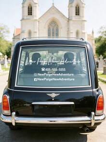 1张个性化定制婚礼车贴，个性化婚礼车贴，定制婚礼姓名日期车窗贴纸，新婚车装饰贴纸，防水防晒无胶车身贴纸，浪漫婚礼车装饰，新婚夫妇定制车贴，婚礼必备品，结婚纪念日礼物，送给新郎新娘，适用于婚礼车窗和后挡风玻璃 - 彩色 - 查看 5