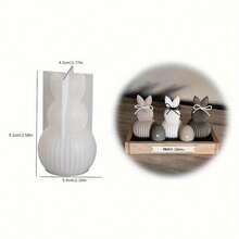 Resin Mold Striped Rabbit Ornament Epoxy Resin Dropper Silicone Mold DIY Easter Rabbit Candle Gypsum Clay Ornament Mold Desktop Ornament Gift Making Mold Striped Rabbit Ornament Silicone Mold - Rabbit - View 9