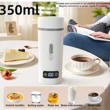 OCTAVO Hervidor eléctrico portátil de 350ml, calentador de agua rápido y mini, de acero inoxidable 304, con apagado automático y protección contra funcionamiento en seco - Tipo de Enchufe B USA (110-127V) - Ver 1