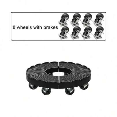 Plant Cart With Wheels, Heavy Duty With 8 Locking Casters, Rolling Plant Stand Adjustable For Large Plants 14"-20" Outdoor And Indoor, Plant Cart With Wheels Heavy Duty Load Capacity 500 Lbs