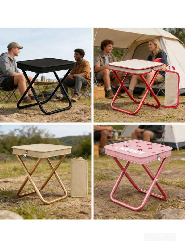 1 stuk opvouwbare draagbare kruk, opvouwbare outdoor campingstoel met opbergtas, frame van aluminiumlegering en zitting van Oxford-stof, draagvermogen van 150 kg, geschikt voor reizen, vissen, picknicken, strand, wandelen en andere buitenactiviteiten.