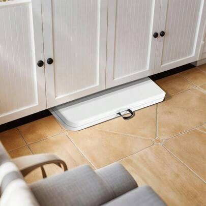 Table 4 Foot Heavy Duty Plastic Utility Table Portable Thick Table Top Indoor Outdoor Adjustable Height With HandleTable,Sewing Table Camping Party Gathering 330lb Weight Capacity White