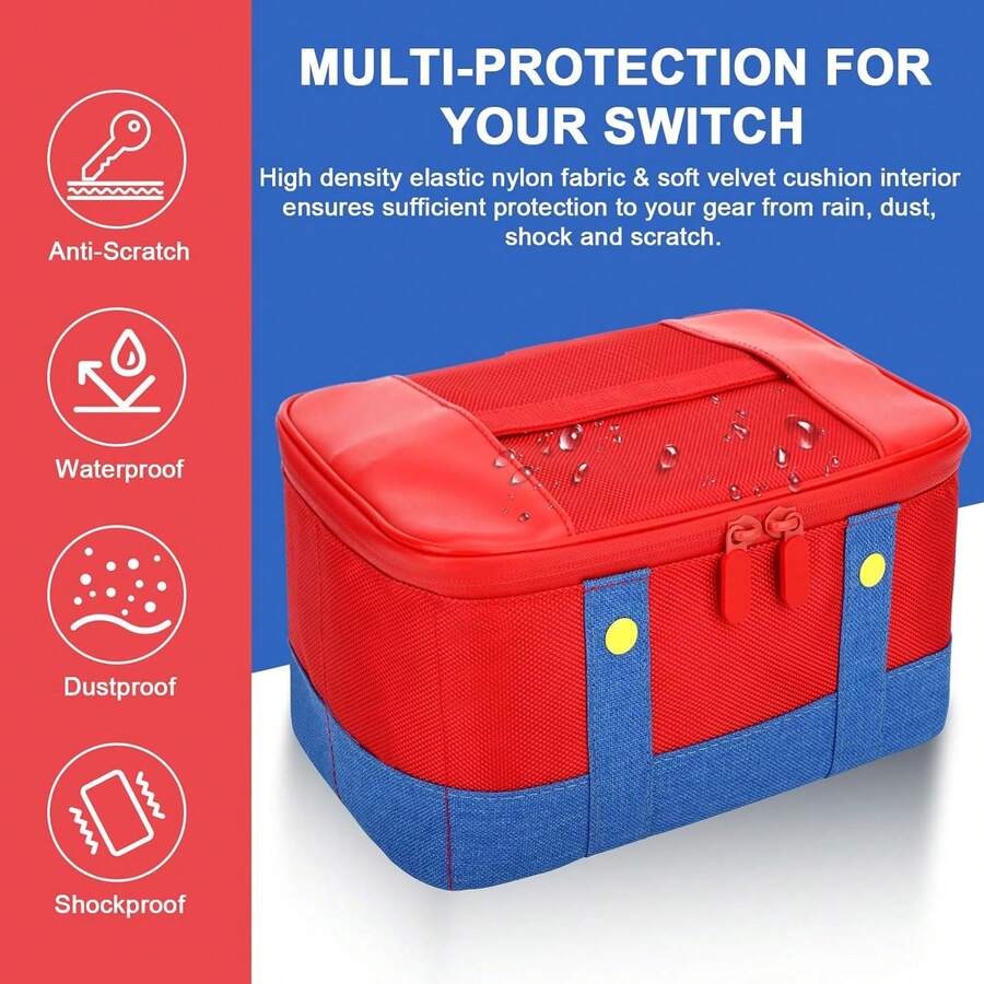 Soft Shell Travel Case Designed For Switch And For Switch OLED, Perfect For Storing The Console And Pro Controller Additions - Multicolor - View 1