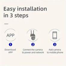 1pc/2pcs 1080P HD Smart PTZ Security Camera, Supports Wireless WiFi, Night Vision, Motion Detection Alarm, Smart Tracking, APP Voice Control, Wall-Mounted Indoor Home Monitoring System [Fashionable Design, High-Quality Video, Remote Inspection, Modern Appearance, USB Powered, Indoor Monitoring, Compact & Portable, Reliable & Secure, Essential Monitoring Device For Home & Office] - White - View 10