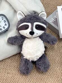 1个30厘米/11.81英寸毛绒浣熊玩偶，柔软灰色填充动物玩偶，适合儿童、幼儿、成人和家居，可爱礼物，适合所有年龄段，新年礼物，生日礼物 - 深灰色 - 查看 5