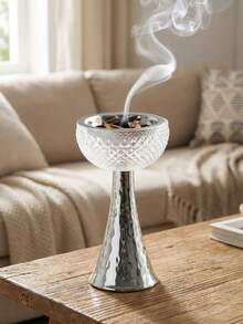 1pc Crystal Pattern Metal Incense Burner, Modern Luxury Style Incense Holder, Suitable For Home Decor And Display - Multicolor - View 1