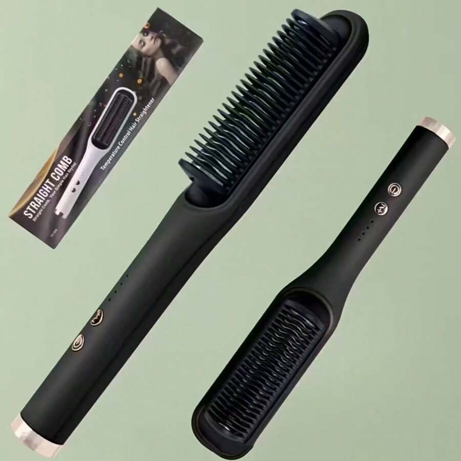 3D直发梳，4档温度设置，二合一直发卷发梳，轻松打造理想发型，快速拉直，适合居家、沙龙、毕业典礼、生日、节日等各种场合，是送给女性的绝佳礼物。