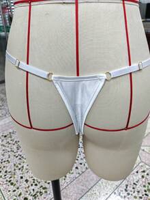 1 Set/2pcs Women's Underwear Set, Wireless Bra And Panty, Sexy Mesh Breathable - White - View 3