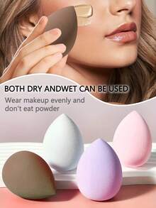 LAKIUU 10pcs/Pack Large Water Drop Makeup Sponges, Slanted Water Drop Makeup Sponges, Foundation Makeup Sponges, Durable & Non-Absorbing - Multicolor - View 4