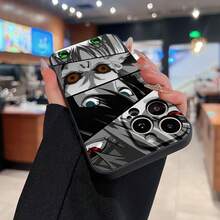 Los ojos de los personajes de  lucen intensamente monocromáticos. Esta elegante funda es compatible con Samsung, Apple, OPPO, , etc. Fabricada en TPU flexible, resistente a golpes y arañazos, ofrece una excelente protección contra caídas y un agarre cómodo. Es un regalo ideal para familiares, amigos y seres queridos, y una opción perfecta para festivales. - Negro - Ver 2