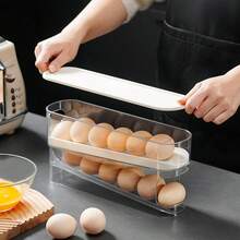 2-Layer Sliding Refrigerator Egg Holder, Plastic Egg Tray, Holds 12-14 Eggs, Keeps Eggs Fresh And Saves Space In The Kitchen - Multicolor - View 4