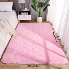 1 pieza Alfombra de lujo suave y esponjosa - Peluda, antideslizante, lavable a máquina, resistente a la decoloración, tacto suave, adecuada para sala de estar, dormitorio, decoración del hogar, decoración de la habitación, alfombra de acento, revestimiento de piso - Rosa Pálido - Ver 21