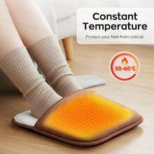 USB Powered Electric Foot Warmer Pad, Low Voltage Design, Portable Heating, Solve Cold Feet Issue For Home & Office Use - Grey - View 7