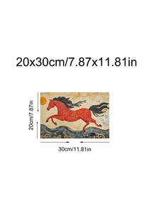 1 buc Cal de Foc Artă Populară Antică, Pictură Modernă cu Zodiac Chinezesc, Decor Ecvestru, Cadoul Ideal pentru Prieteni, Imprimeu de Artă pentru Dormitor, Decor pentru Living, Decor pentru Birou, Decor pentru Bucătărie, Decor pentru Baie, Artă Murală, Decor de Perete, Decor pentru Casă, Decor pentru Cameră, Artă Murală pe Pânză, Postere, Artă Murală cu Ramă, Ramă Opțională - A - Vizualizare 14