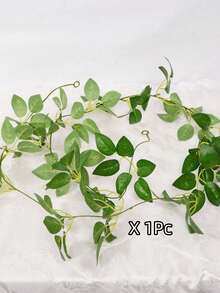 3/2/1件 6.6英尺人造玫瑰叶藤蔓，绿色仿真悬挂花环，丝绸仿真花茎，人造悬挂绿植藤蔓，适用于婚礼、家居、户外派对装饰、仿真植物、秋季卧室装饰、房间、书桌、花园装饰、房间装饰、生日毕业礼物 - 綠色 - 查看 6