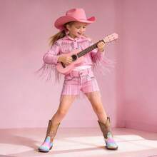 Girls Rainbow Cowgirl Boots Glitter Western Style Toddler Cowboy Boots Child Mid Calf Rhinestone Riding Shoes Party Birthday Dress Up For Toddler/Little/Big Kid Party School Holiday Dress Up - Màu xanh bạc hà - Xem 2