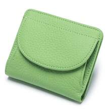 Tarjetero de cuero genuino RFID para mujer, tarjetero para tarjetas de crédito, monedero de piel de vaca, bolso de mano de lujo, billeteras de bolsillo delgadas 1KNK - Verde - Ver 12