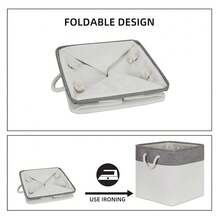 Fabric White Baskets For Shelves Set Of 3 Cube Storage Large Organizer Bins 13x13 Closet Storage Bins For Home Office Nursery Collapsible Storage Bins For Organization - 灰白 - 查看 10