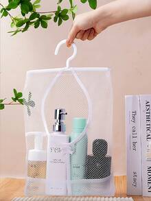 Portable Shower Caddy - Transparent Mesh Shower Caddy, Toiletry Bag, Makeup Bag, Tote Basket, Durable Clear Bag, Toiletry Bag, Makeup Bag, Portable Shower Caddy - Transparent Mesh Shower Caddy, Tote Basket, Suitable For Dorm, Bathroom, Gym, Camping, Quick-Dry Shower Bag, Travel Essentials, Vacation, Summer, Back To School, School Toiletry Bag, Travel Waterproof Toiletry Bag - Multicolor - View 9