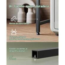 Soporte extensible para microondas Organizador de Cocina Repisas para cocina en Altura ajustable Estante para Cocina 3 Niveles con 8 Ganchos 1 servilletero 1 cesto para Especias-074 - 3 Niveles Negro - Ver 3