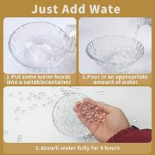 15万颗透明装饰水珠，水凝胶珠，水晶球，水培球，无土种植水珠，果冻珠，透明珠，装饰球，适用于房间装饰、家居装饰、桌面摆设、办公室装饰、装饰品、桌面装饰、花瓶填充物、圣诞装饰 - 透明 - 查看 4
