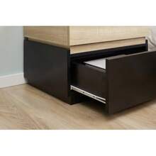 Bedside Table With Drawer, Stackable Nightstand, Bedroom Nightstand, Particleboard, Black And Natural, 50 X 40 X 47.5 Cm - Black - View 7