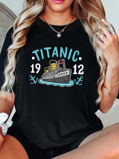 Camisetas para hombres, mujeres y niños del crucero transatlántico 1912 RMS, camisetas de primavera y verano 2026, conjuntos para mujer, tops negros tees
