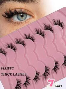 7 Pairs New Half Eye Lashes, Soft & Natural Cat Eye Design, Makeup Tool False Eyelashes For Lengthening & Volumizing - Criss Cross lashes - View 1