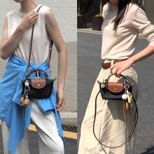 Long champ Bolso Mini Asa Beige Tote Pliage Bolsa Long champ Negro Liso Oro Marrón - Negro - Ver 2