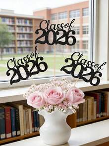 6pcs 2026 Graduation Ceremony Desktop Decorations, Graduation Ceremony Centerpieces, Graduation Party Decorations With Stands, 2026 Graduation Party Desktop Decor - Multicolor - View 8