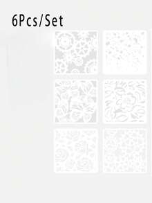 6Pcs/Set Student Drawing Template Exercise Brain And Hands On Skills Durable And Sturdy Gear Flower Pattern Hand Drawing Course Cute Simple White Durable - Multicolor - View 11