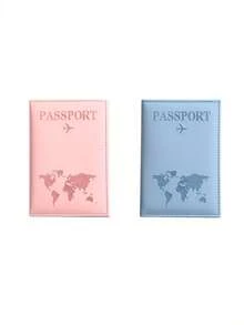 情侣旅行护照夹，仿皮护照夹，护照套，适合蜜月旅行，PU材质，轻便时尚，必备旅行配件，男女通用，学生适用，圣诞礼物，卡包，钱包，名片夹，信用卡夹，男女通用卡套 - 彩色 - 查看 11