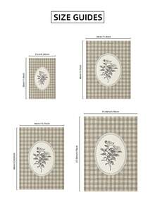 1pc Frameless Neutral Brown Gingham Floral Wall Art Print, Vintage Botanical Checkered Plaid Pattern, Minimalist Cottagecore Aesthetic Poster For Living Room, Bedroom, Dorm, Room Decor, Wall Prints,Funky Posters,Vintage Decor,College Dorm Essentials - Neutral Brown Plaid Flowers - View 8