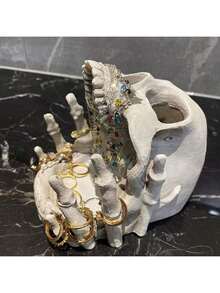 Gothic Skull Jewelry Storage Box Display Stand - Jewelry Box For Storing Rings, Necklaces, Bracelets, Home Bedroom Vanity Decor, Gift - Multicolor - View 2