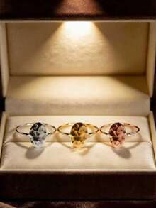 3pcs/Set Minimalist Halo Elegant Natural Delicate Women's Ring Friendship Gift Set, Suitable For Valentine's Day, Engagement, Date, Traveling - Multicolor - View 12