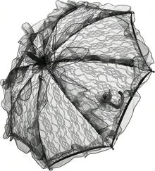 Paraguas de Boda de Encaje único, Accesorios de Rendimiento Plegables (Negro) - Negro - Ver 6