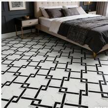 MORCART Peel And Stick Floor Tiles, Waterproof Vinyl Flooring, DIY Flooring Suitable For Bathrooms, Kitchens, Fireplaces, Pet Houses, Stairs, Bedrooms, Walls (20 Pieces, 7.8 Inches X 7.8 Inches, Marble Stripes) - 幾何條紋 - 查看 10