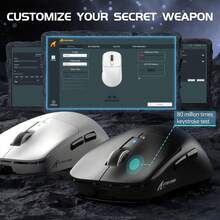 ATTACK SHARK R6 轻量级无线游戏鼠标，配备 PAW3950MAX 传感器、Nordic 52480 芯片、8000Hz 回报率、420000 DPI、39g 超轻三键模式，支持 2.4G/USB-C/蓝牙 5.0 连接，1 亿次点击寿命，USB-C 充电，7 个可编程按键，适用于 PC/笔记本电脑。 - 彩色 - 查看 8