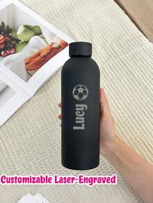 【足球印花客製化】1件客製化雙層不鏽鋼咖啡杯/蘇打水瓶，運動保溫水杯，500ml/17oz 個性化姓名保溫杯，多色可選，適合開學、節日與生日禮物 - 彩色 - 查看 5
