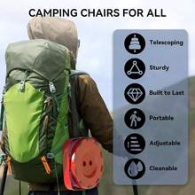 Upgraded Collapsible Stool, Portable Folding Stool, Telescoping Camping Chair With Max Load Capacity 485lbs, Square Retractable Stool For Camping Gardening Fishing HiFKing BBQ [Rainbow+Red] - 方形凳子-紅色彩虹 - 查看 7