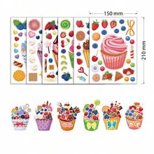 8/16/24/32pcs Puzzle Stickers, Ice Cream Cone Pattern, Party Favors, Birthday Supplies, DIY Crafts - Multicolor - View 11