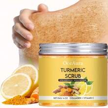 114g Turmeric Lemon Body Scrub, Containing Turmeric Root, Lemon Fruit, And Collagen, Helps Skin Look Radiant, Gently Exfoliates And Smoothens Skin, Daily Body Skin Care - AHA - View 1