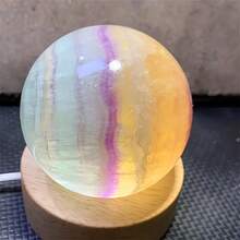 1 pièce Sphère de fluorite candy belle, convient comme cadeau pour les amis - Multicolore - Voir 3