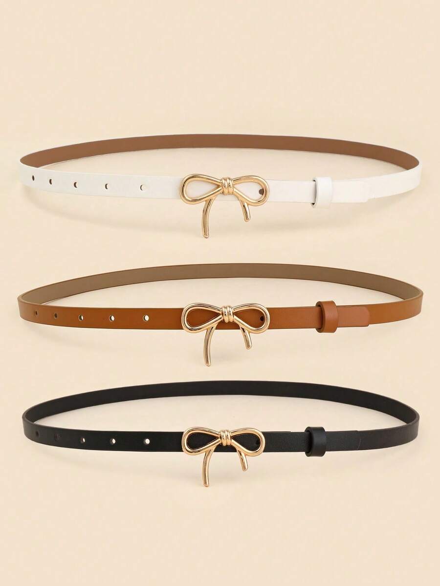 1pc Elegant Bow Tie Casual Bohemian Retro PU Leather Belt, Suitable For Summer, School, Autumn, Halloween - Multicolor - View 1